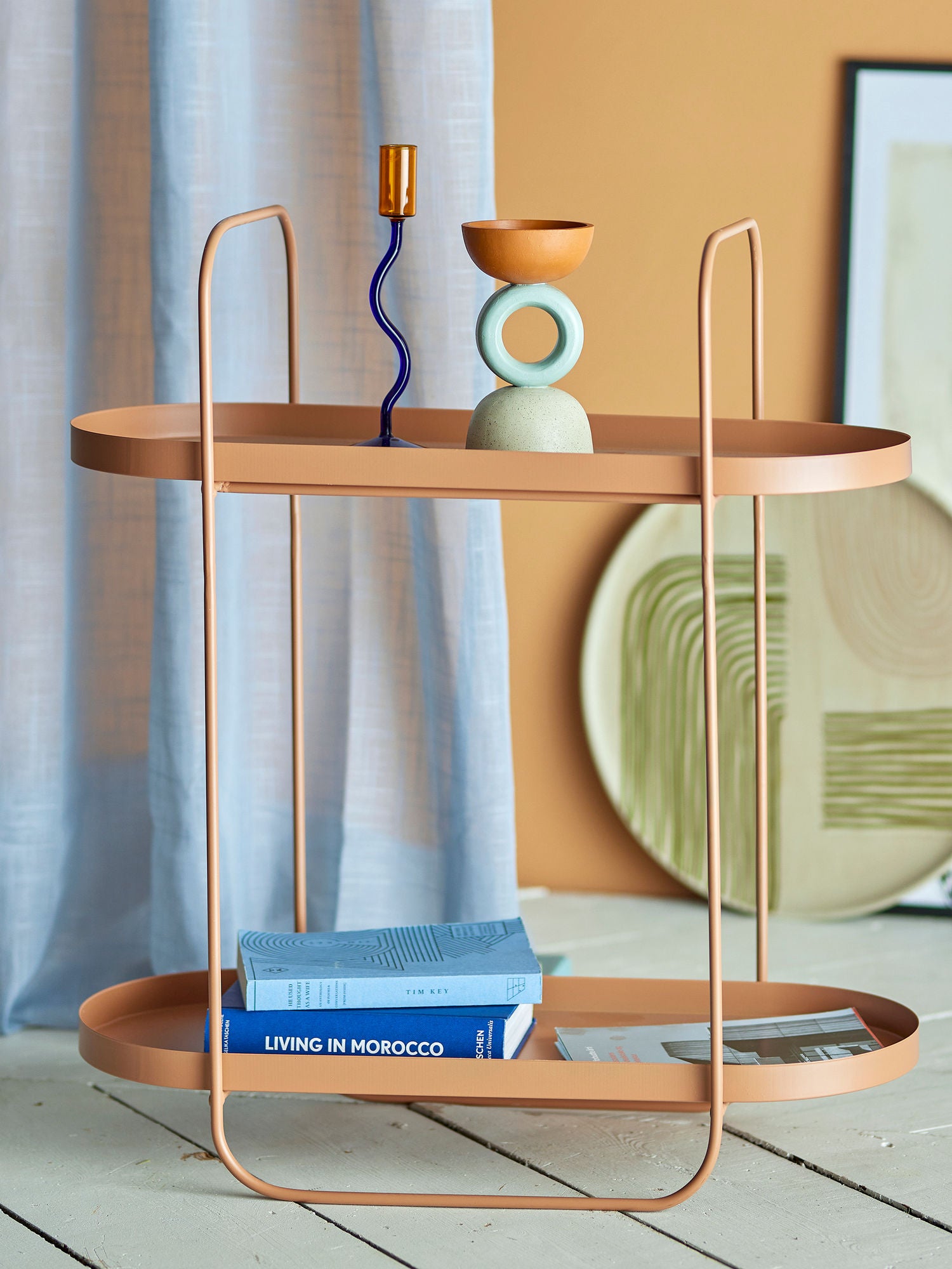 Bloomingville reet side table, brown, metal