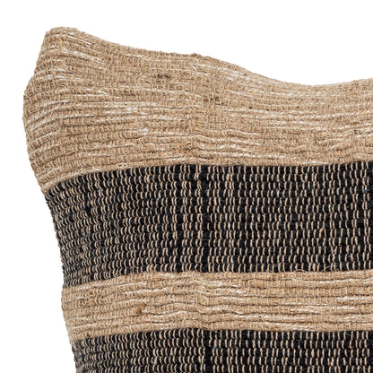 Bloomingville Temi pillow, black, recycled cotton