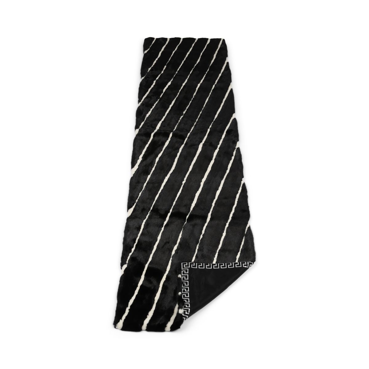 Mink plaid | Back of cashmere | Black/White | 50x220 cm