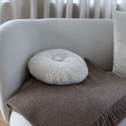 Lambskin cushion | Short-haired | New Zealand | Double Sided | D40 cm