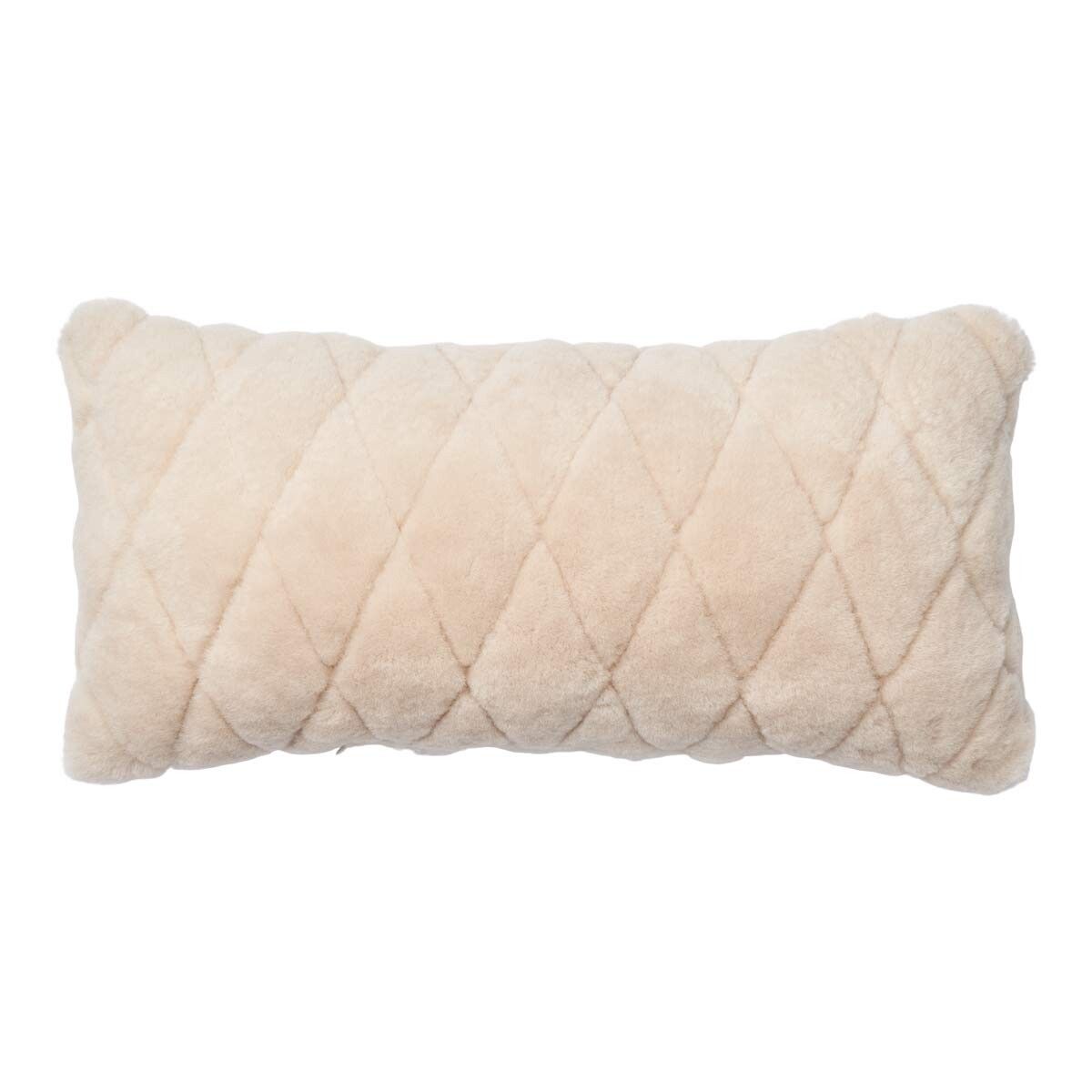 Leaf pillow | Lambskin | Moccasin | Double -sided | New Zealand | 28x56 cm