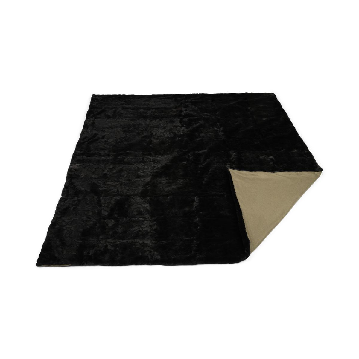 Mink plaid | Cashmere backing | Black | 200x200 cm