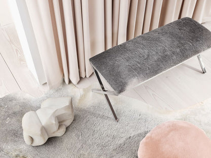 Lambskin cushion | Velvet | Moccasin | Double Sided | Ø45 cm &amp; Ø62 cm