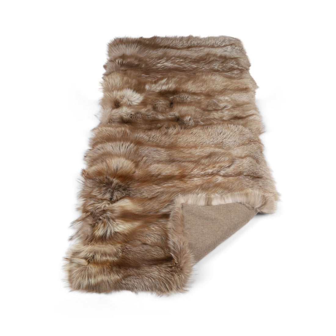 Premium carpet of fox | Back of cashmere | Pastel | 160x70 cm