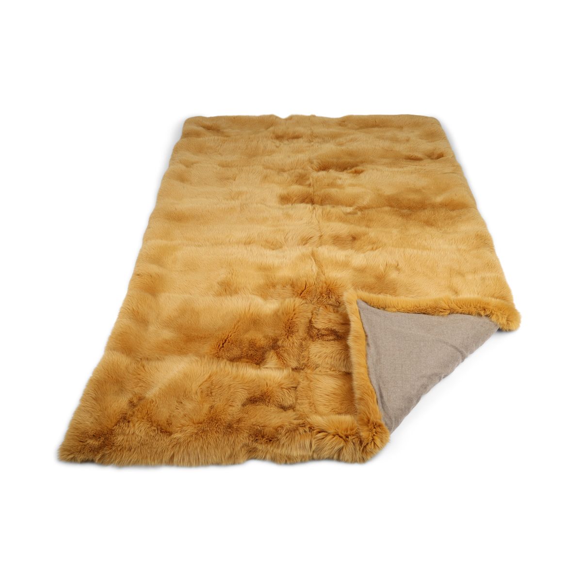 Premium carpet of fox | Back of cashmere | Mustard Yellow | 240x170 cm