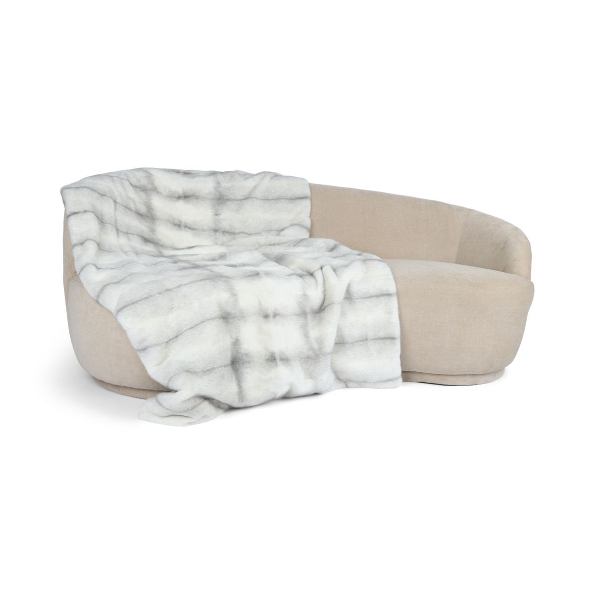 Mink plaid | Cashmere backing | Sapphire Cross | 55x220 cm