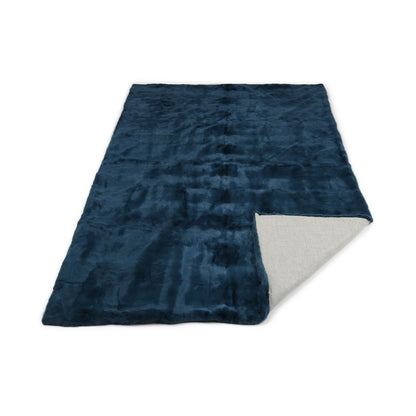 Mink plaid | Back of cashmere | Blue Indigo | 142x202 cm