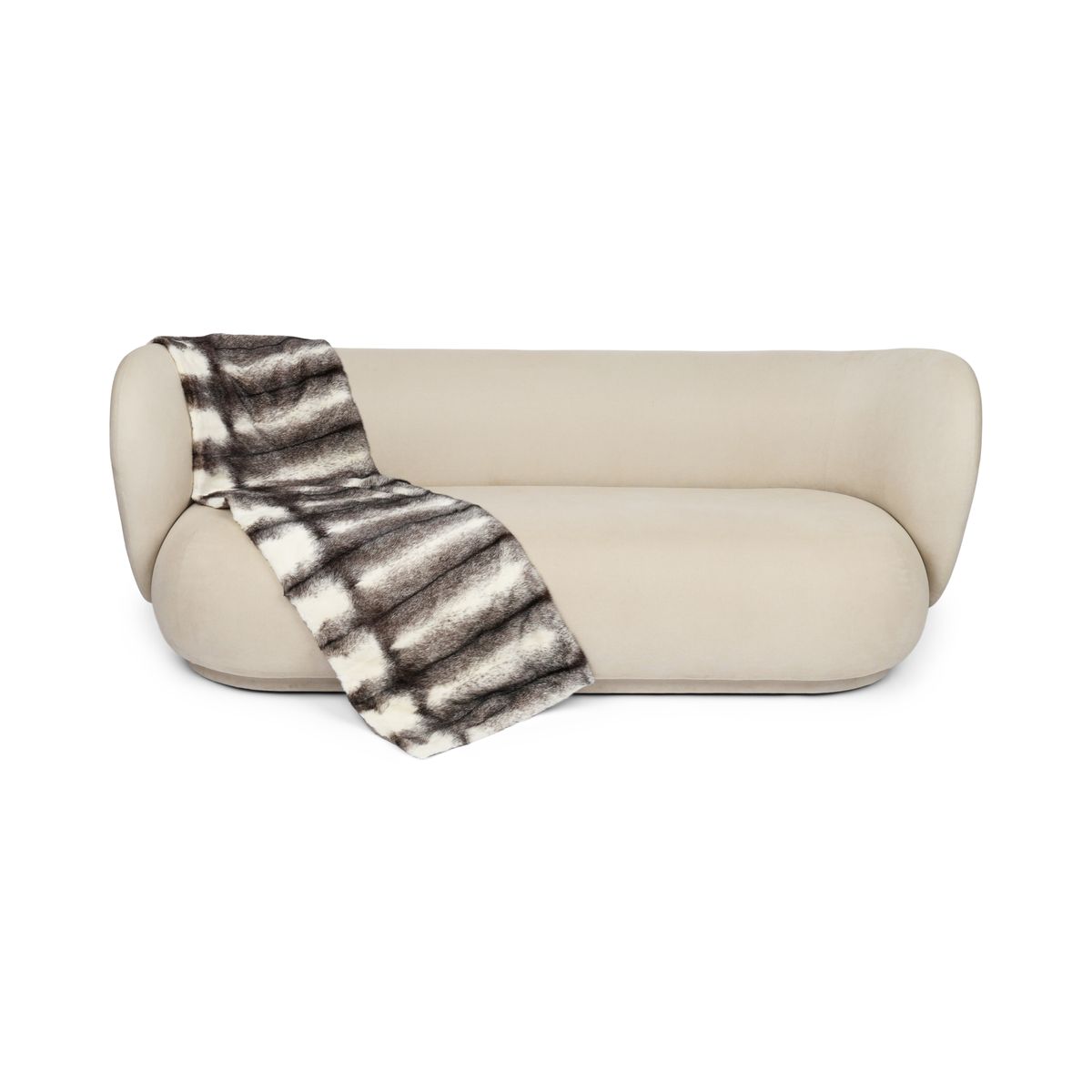 Mink plaid | Back of cashmere | Black Cross | 50x170 cm