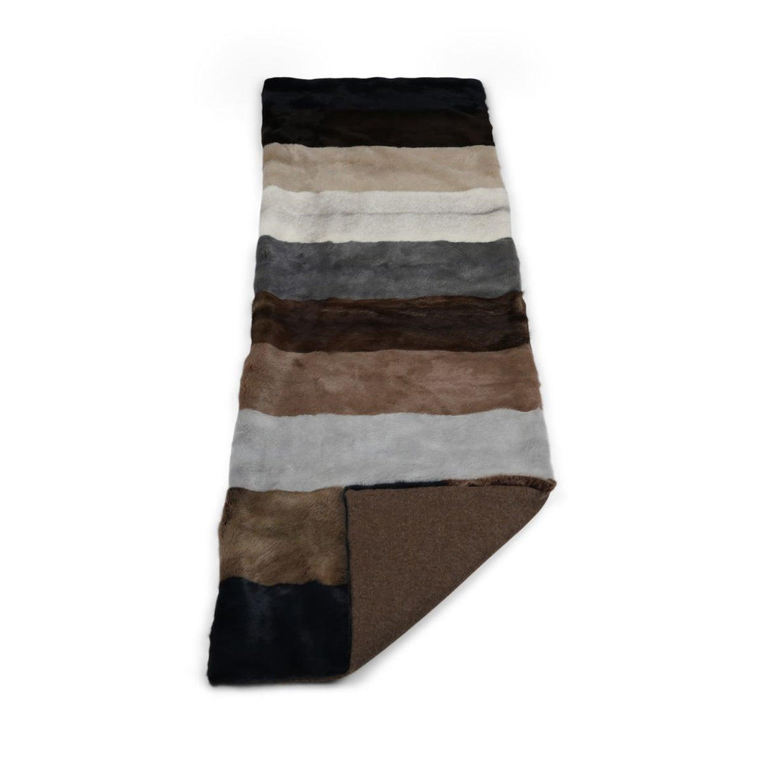 Mink plaid | Cashmere backing | Multicolored | 52x156 cm