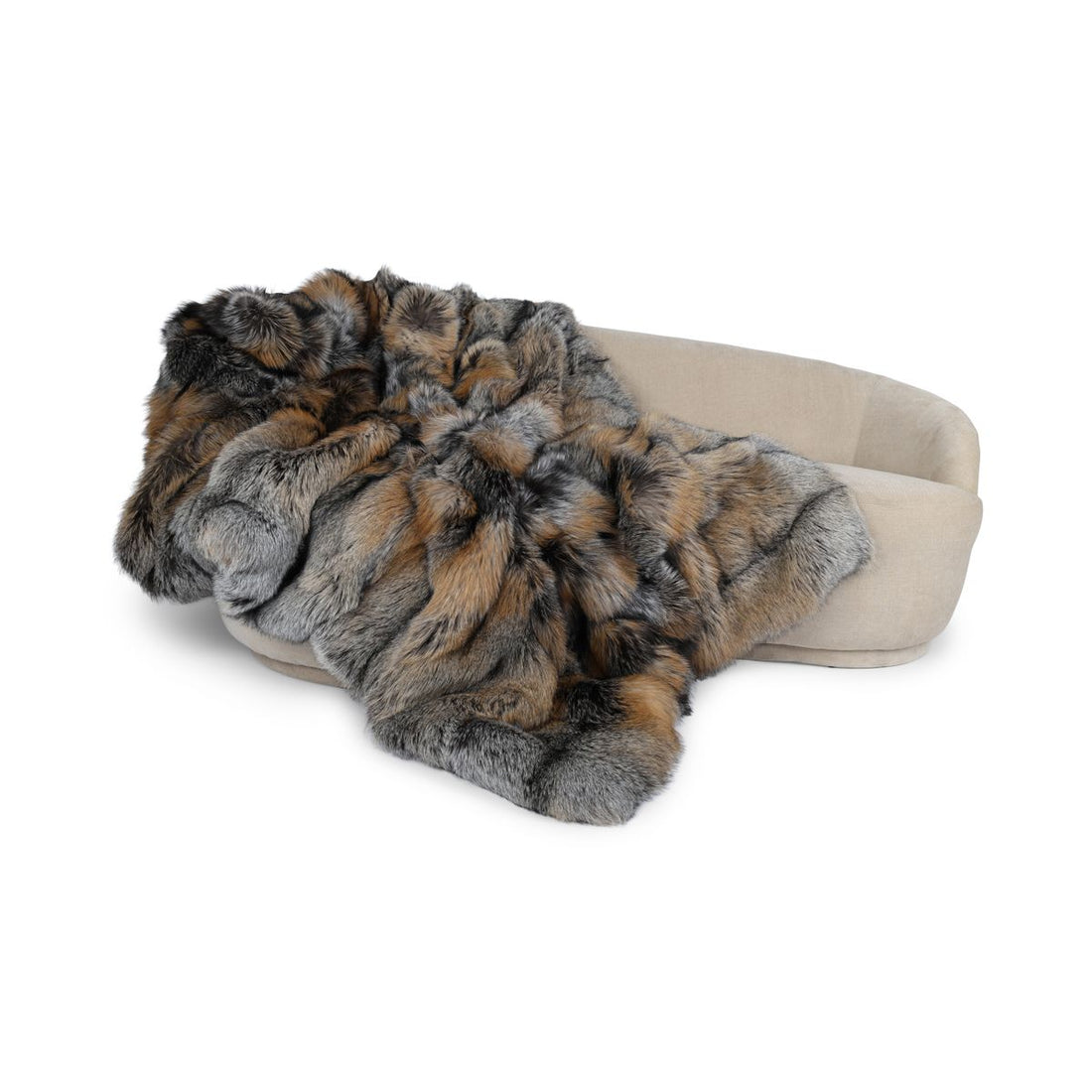 Premium carpet of fox | Back of cashmere | Gold Cross | 155x220 cm