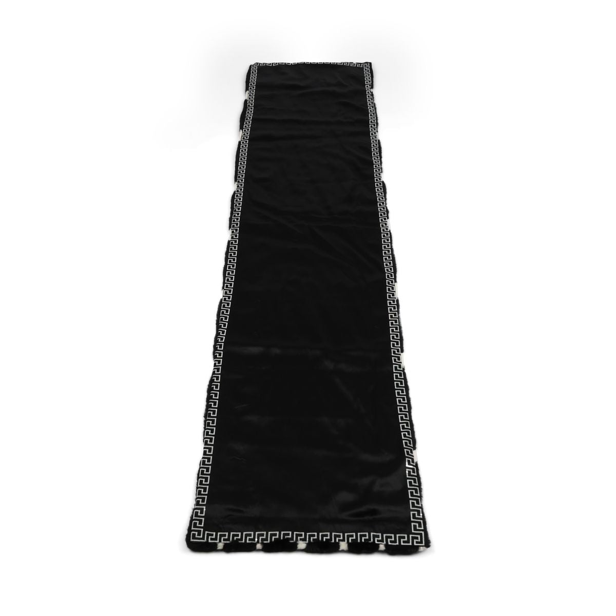 Mink plaid | Back of cashmere | Black/White | 50x220 cm