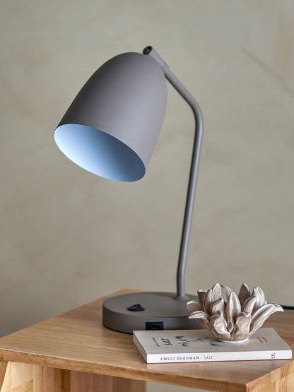 Bloomingville Lemar table lamp, gray, metal
