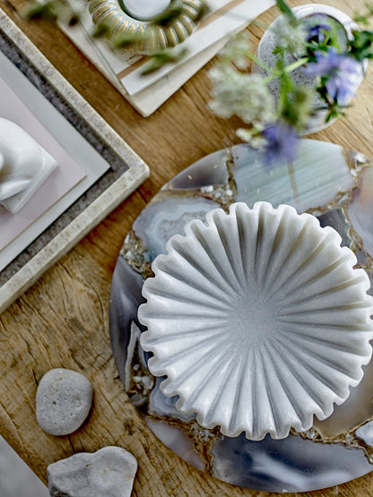 Bloomingville Harmonia bowl, white, marble