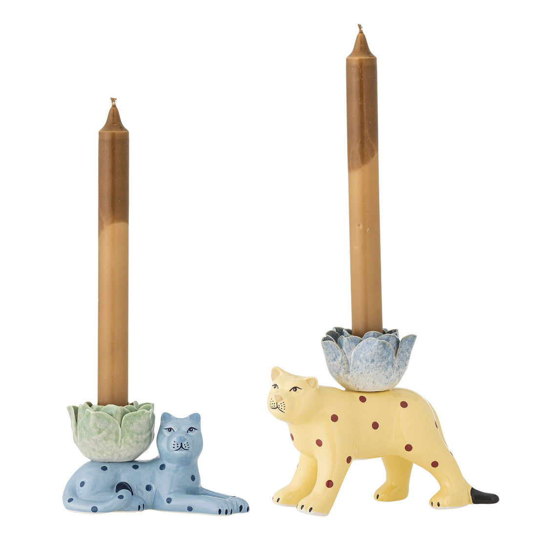 Bloomingville Rory candlestick, blue, stoneware