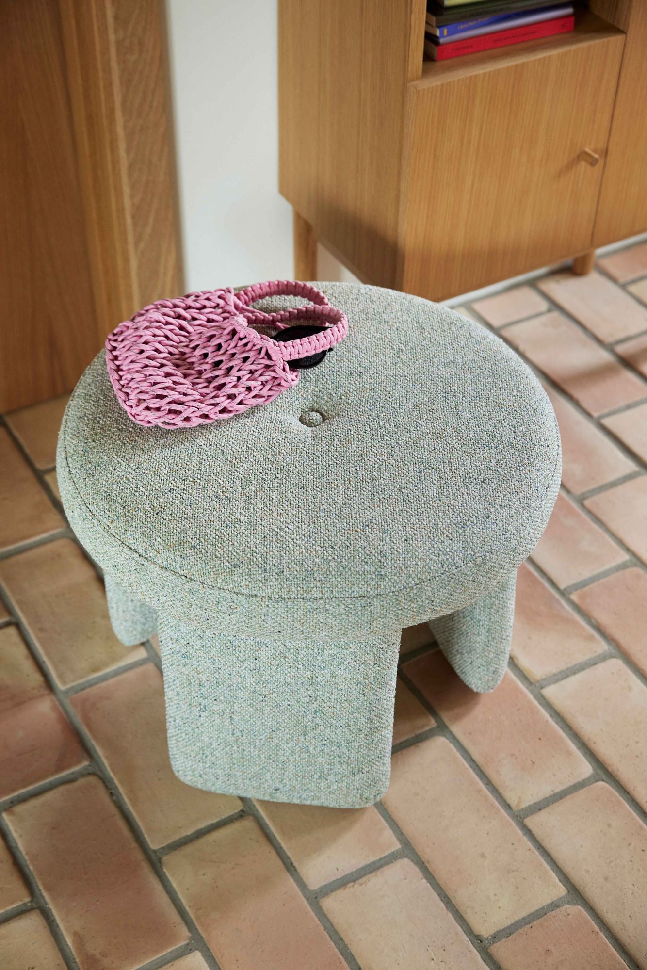 Hübsch Rocco Pouf Light green