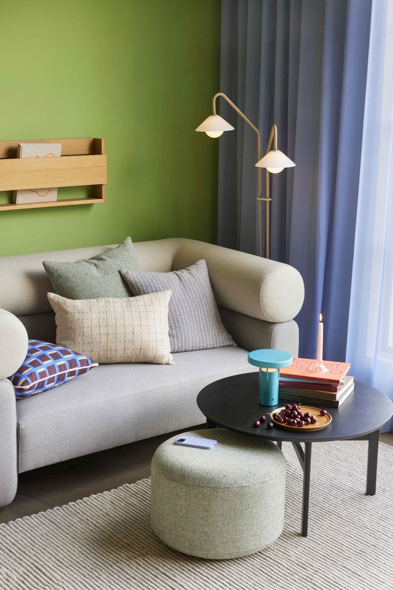 Hübsch Marshmellow Pouf Small Light green