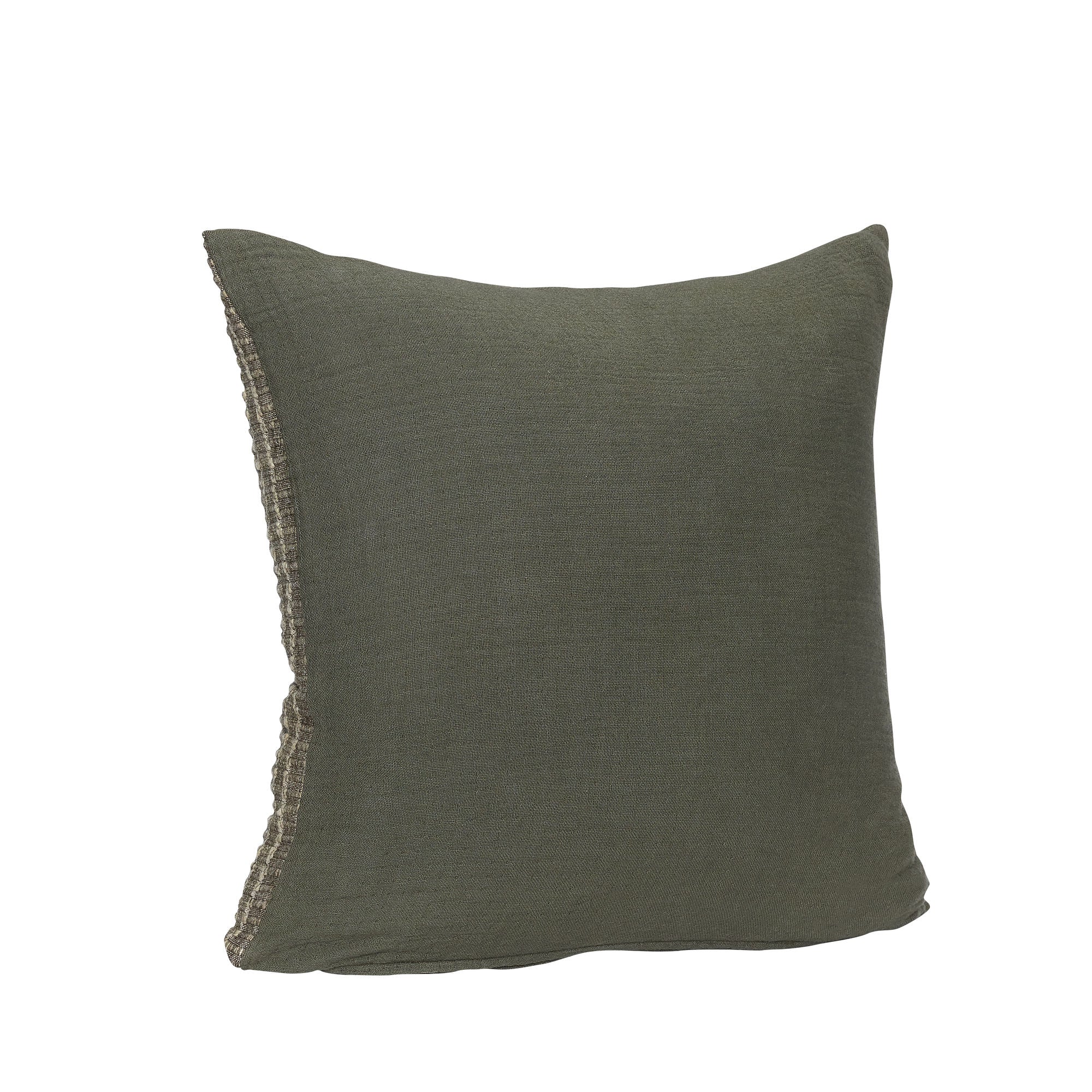 Hübsch ORI pillow olive green/beige
