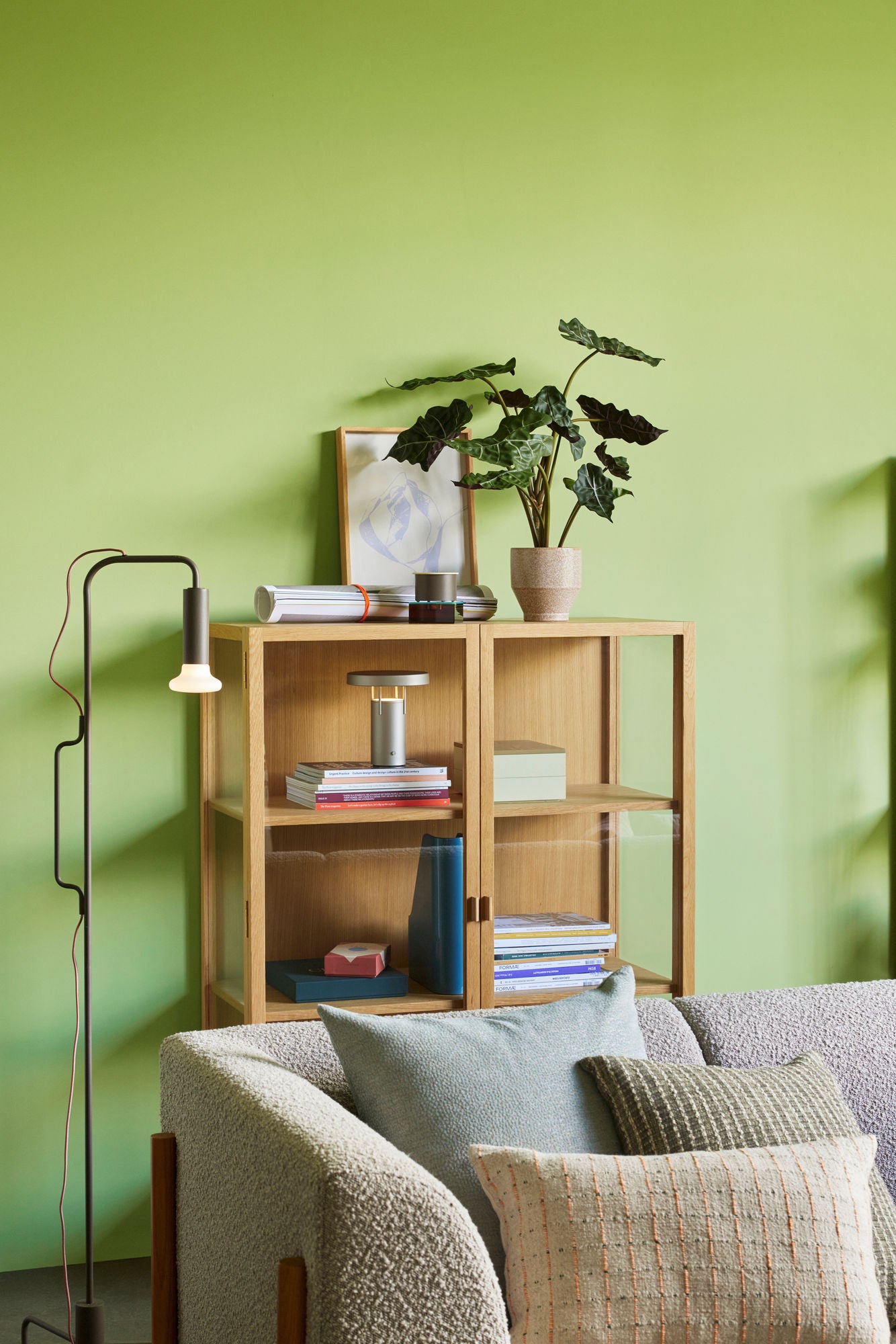 Hübsch rhythmic pillow beige/orange/black