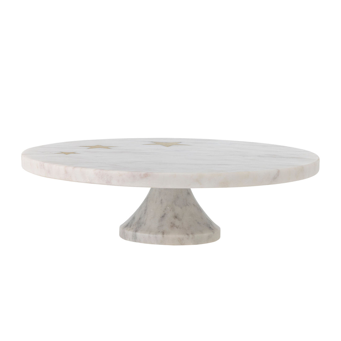 Bloomingville Fenya Star cake dish, white, marble