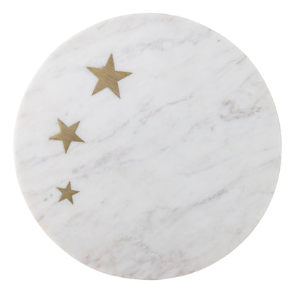 Bloomingville Fenya Star cake dish, white, marble
