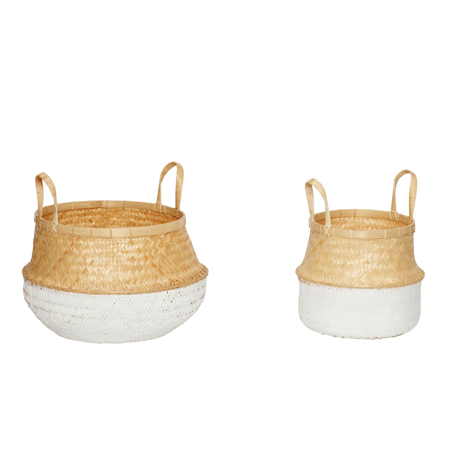 Daze curve white/nature (set of 2) - Ø38XH31, Ø52XH33CM