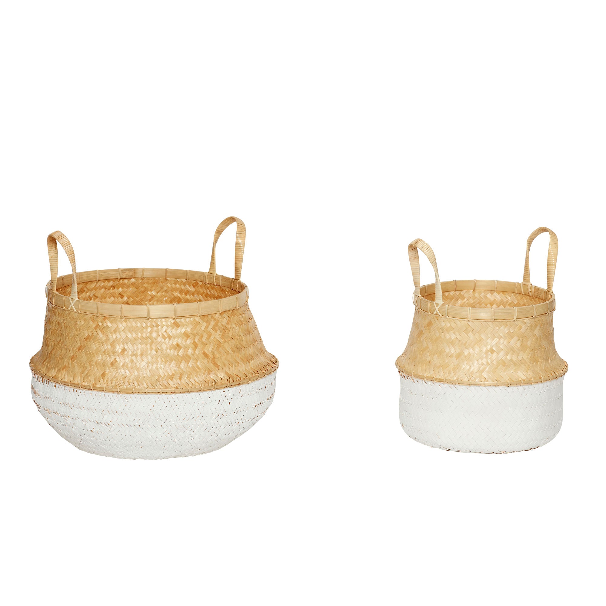 Daze curve white/nature (set of 2) - Ø38XH31, Ø52XH33CM