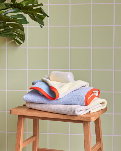 Hübsch Block Towel Large Light Blue/Multicolor