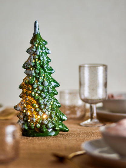 Bloomingville Flicka Deko w/light, green, stoneware