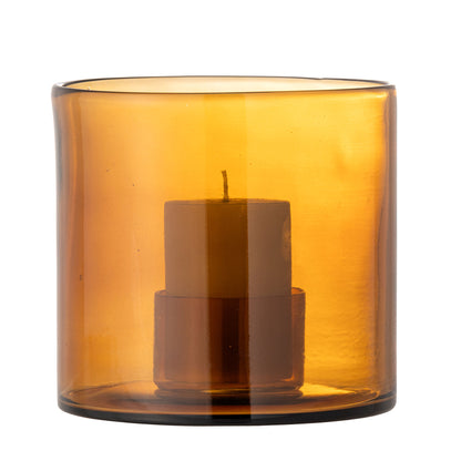 Bloomingville Kahlah Candlestick, Brown, Recycled Glass