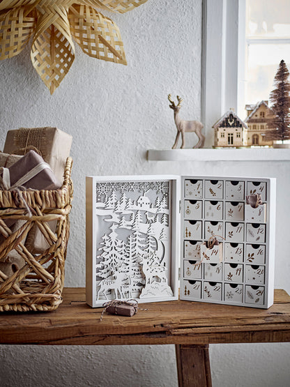 Bloomingville Elimar Calendar w/light, white, plywood