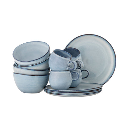 Bloomingville Sandrine Breakfast Set, Blue, Stoneware