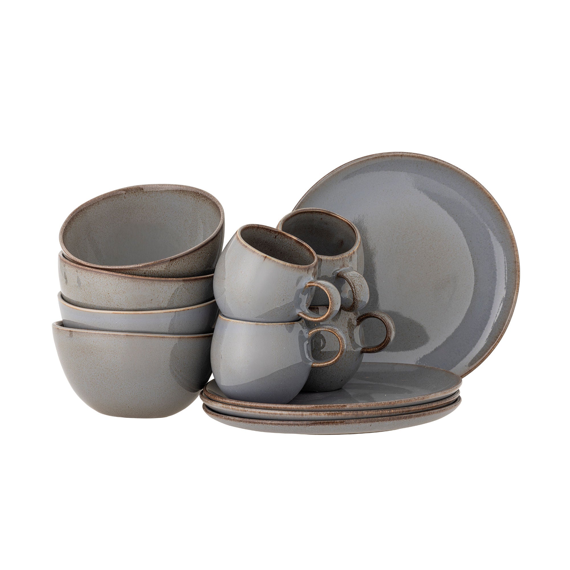 Bloomingville Sandrine breakfast set, gray, stoneware