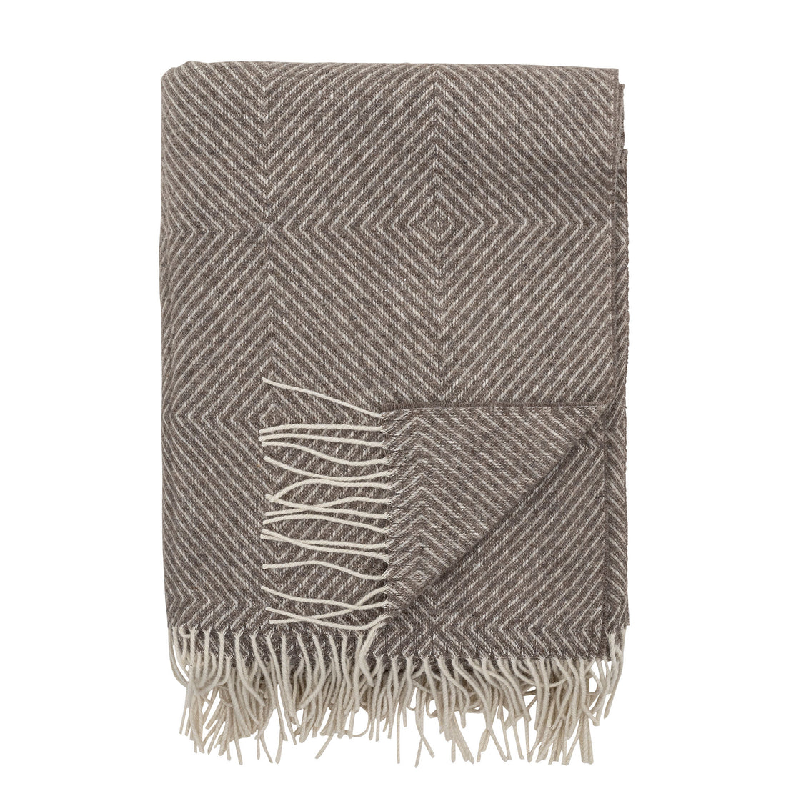 Bloomingville Hoshi Plaid, Brown, Merino wool