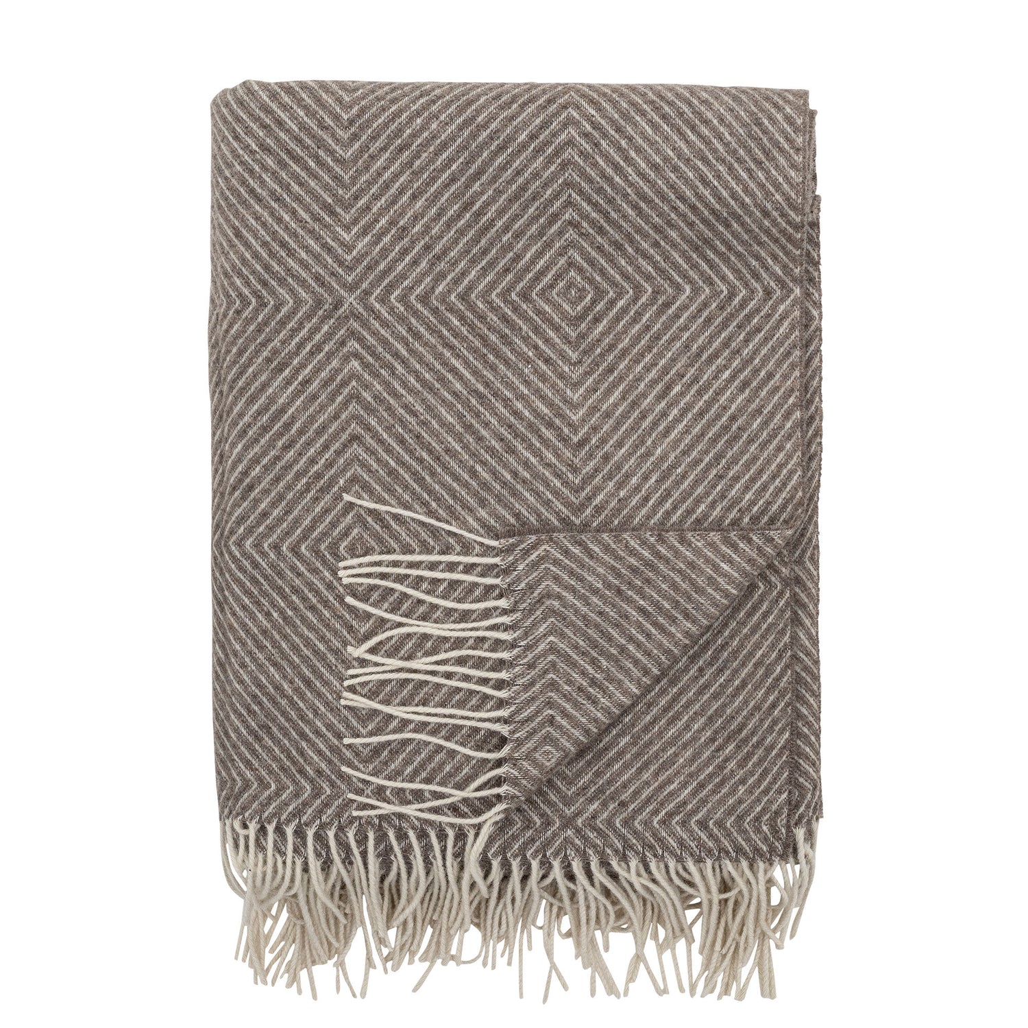 Bloomingville Hoshi Plaid, Brown, Merino wool
