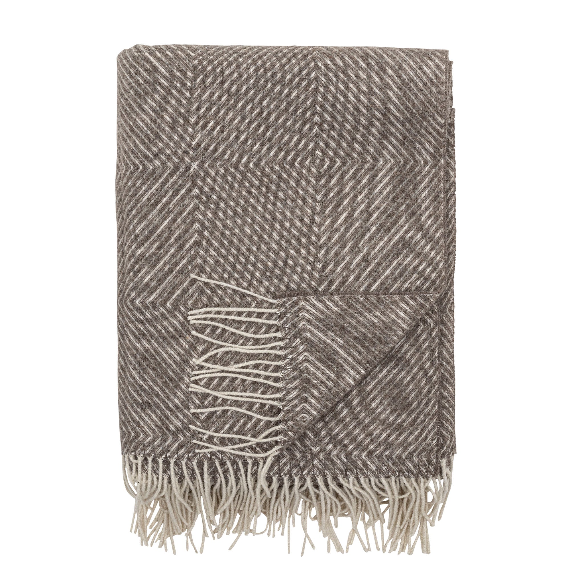 Bloomingville Hoshi Plaid, Brown, Merino wool