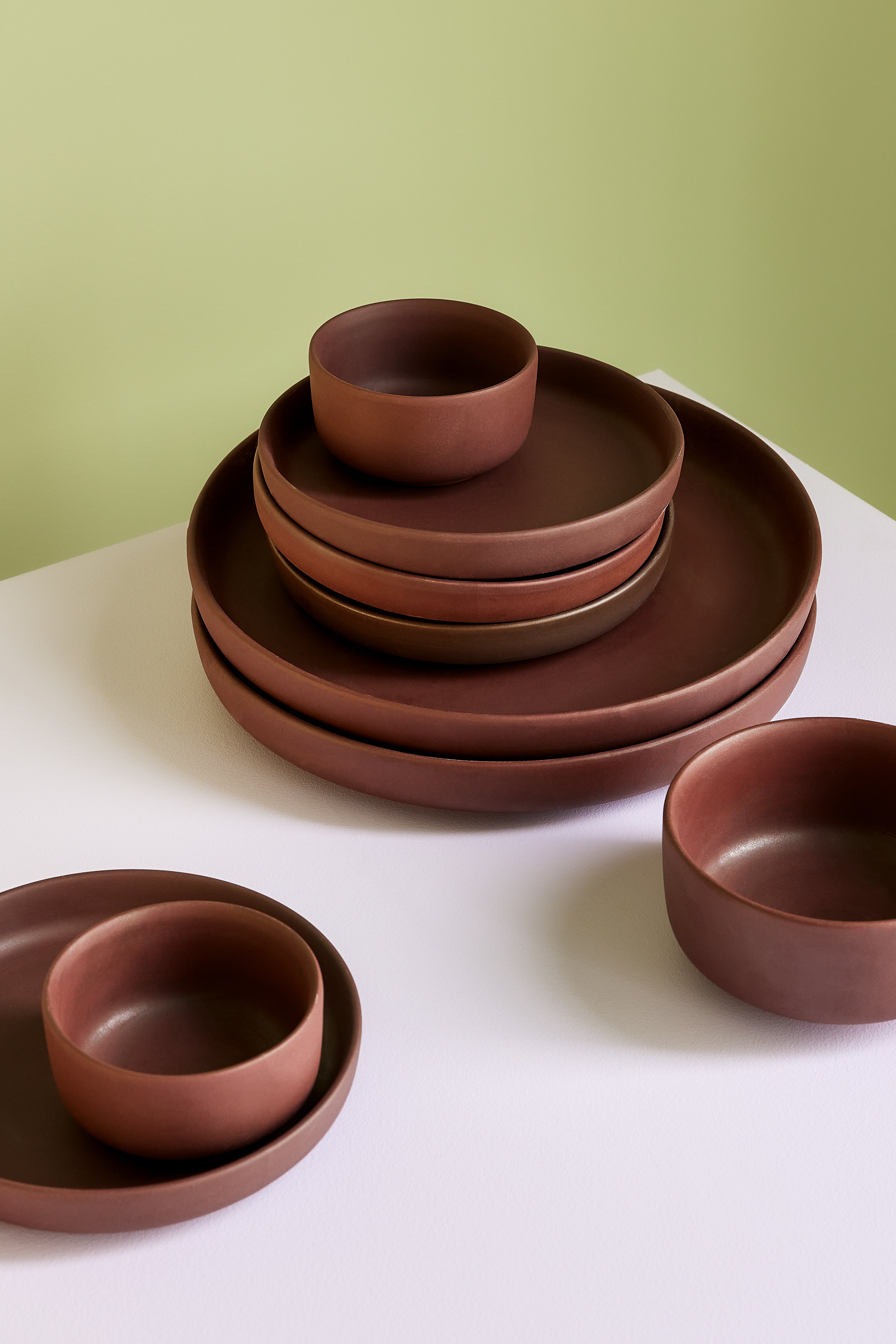 Clay Bowls Brown (set of 2) - ø11xh6, ø15xh8cm
