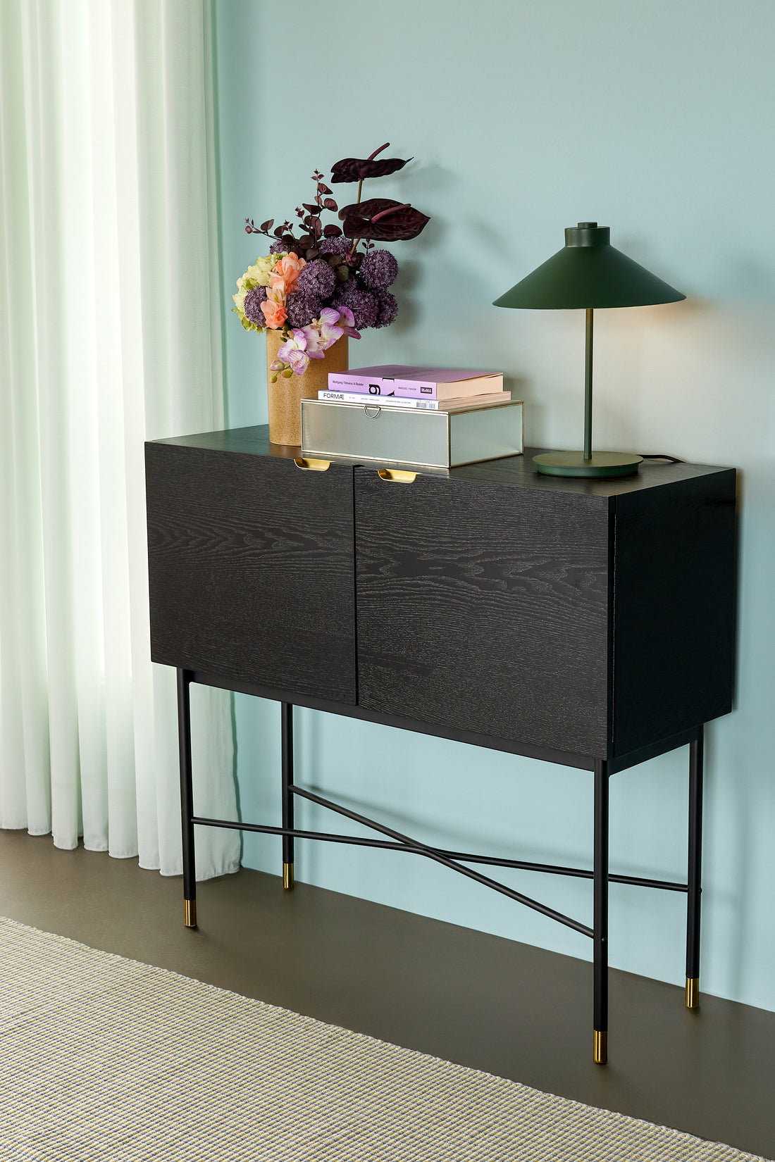 Norm console table black - 100x35xH90cm