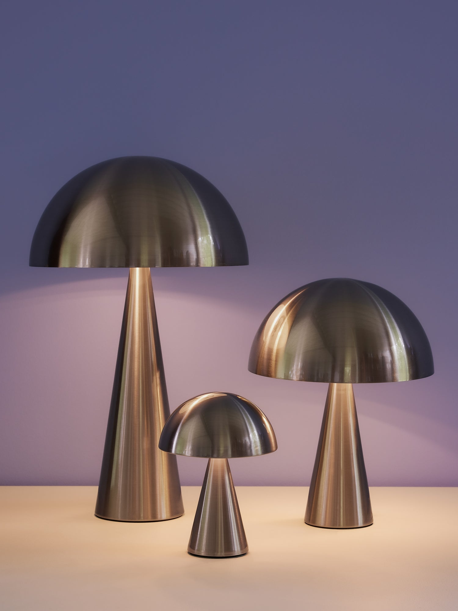 Mush table lamp mini nickel - Ø25XH33CM
