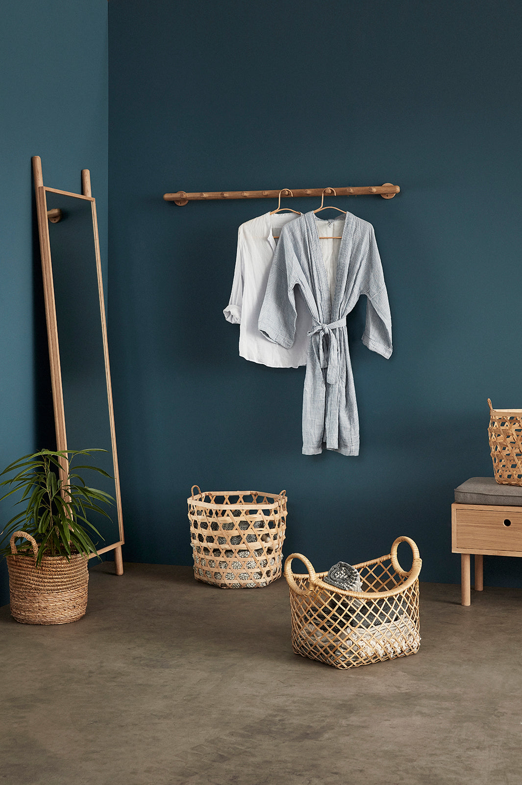 Hide bench gray/nature - 85x40xh42cm