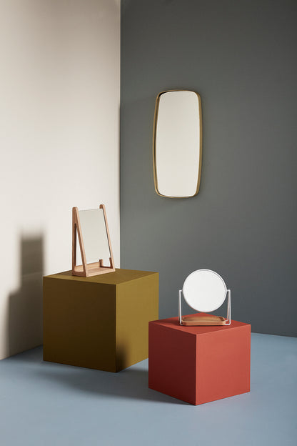 Retro wall mirror Rectangular brass color - 29x2xh59cm