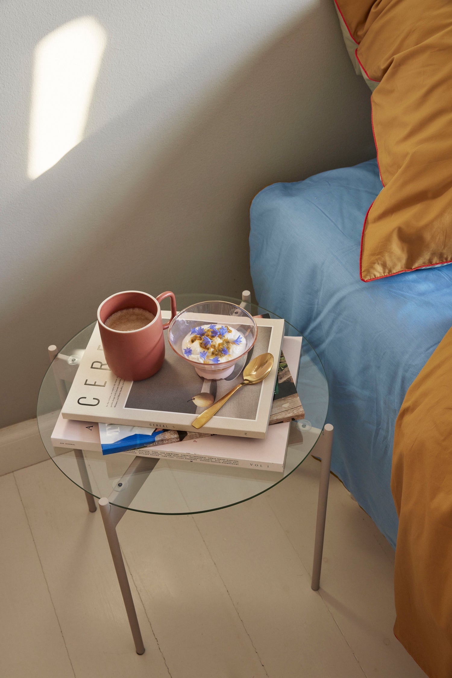 Beam side table sand - Ø45XH42CM