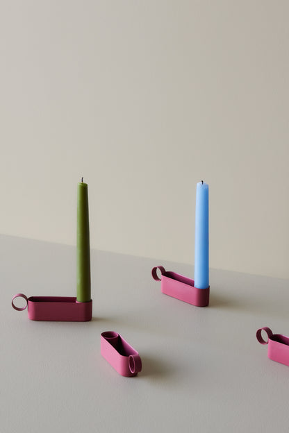 Emosh Candlestick Burgundy - 13x3xh4cm