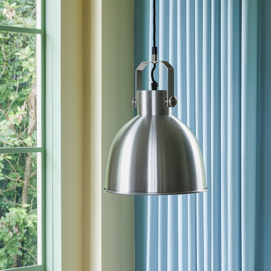 Clearly pendant brushed steel - Ø29xH41cm, E27/40W