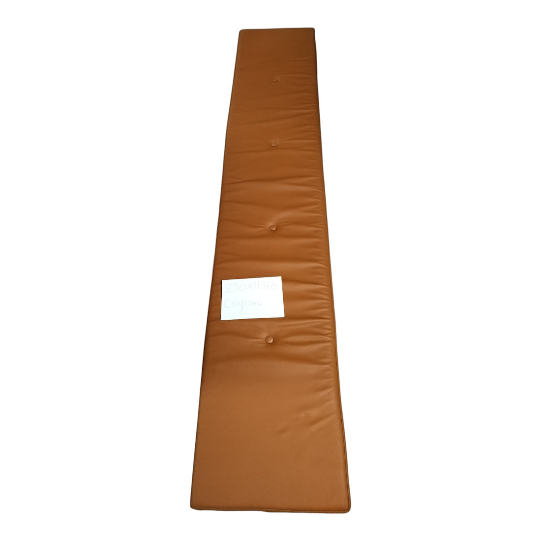 Residual section - 230x40x4 in cognac leather with 4 buttons