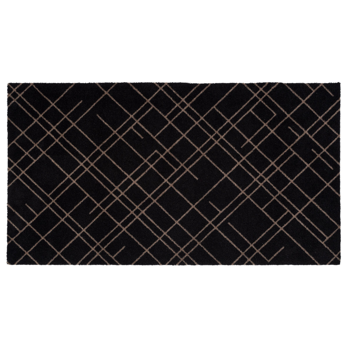 Floor mat 67 x 120 cm - lines/sand black