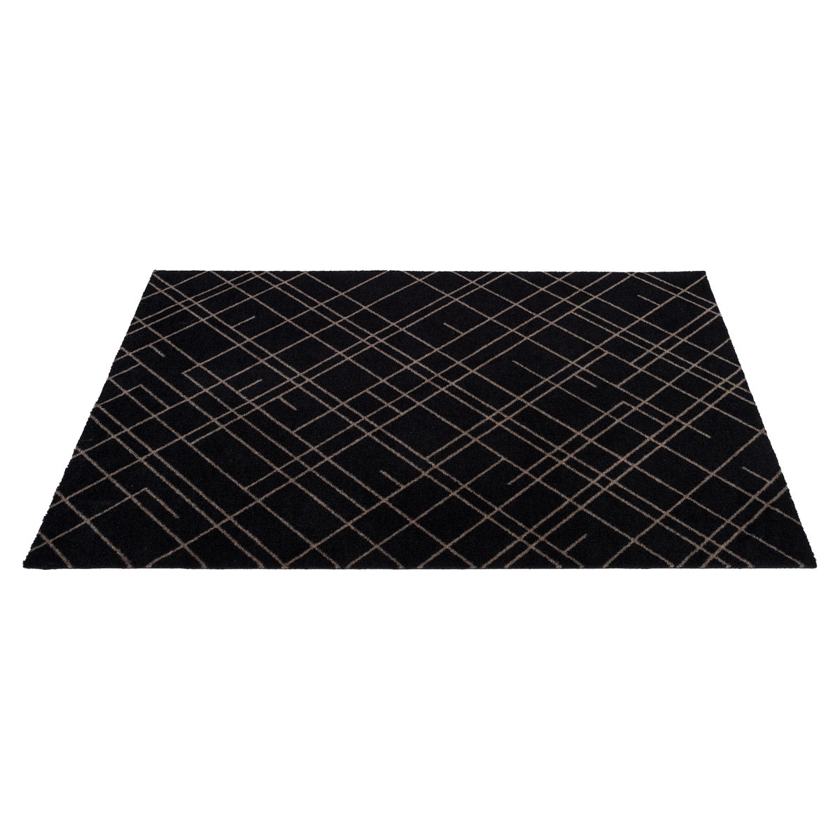 Floor mat 90 x 130 cm - Lines/Sand Black