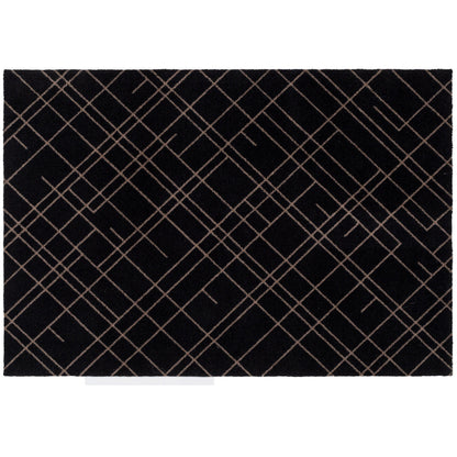 Floor mat 90 x 130 cm - Lines/Sand Black