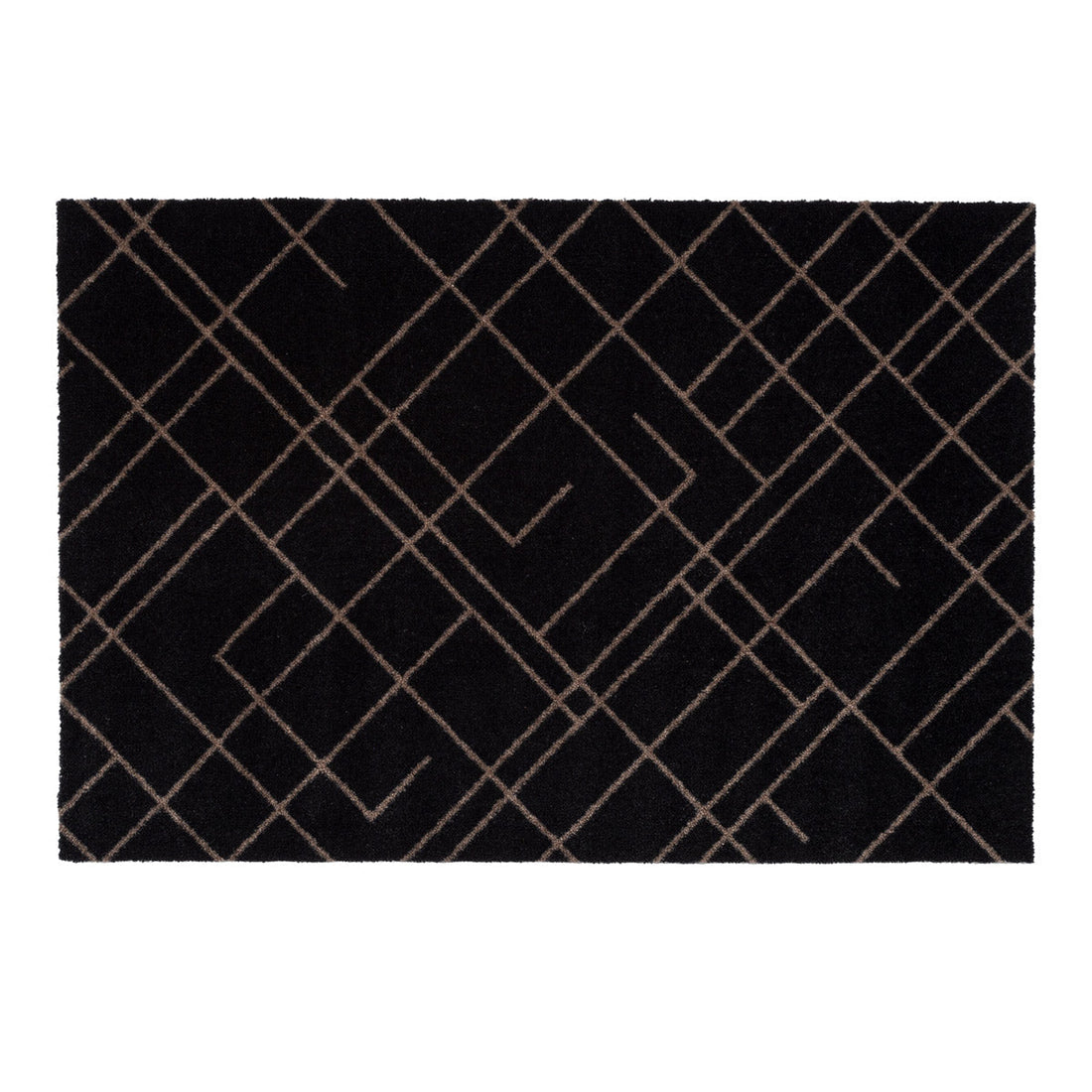 Floor mat 60 x 90 cm - lines/sand black