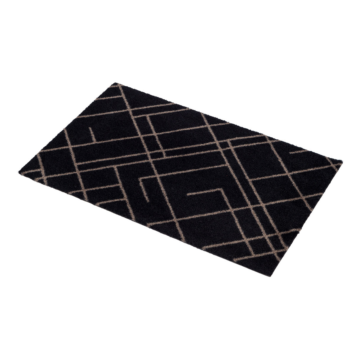GULVMÅTTE 40 x 60 CM - LINES/SAND BLACK - Tica Copenhagen - DesignGaragen.dk