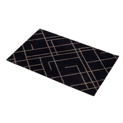 GULVMÅTTE 40 x 60 CM - LINES/SAND BLACK - Tica Copenhagen - DesignGaragen.dk